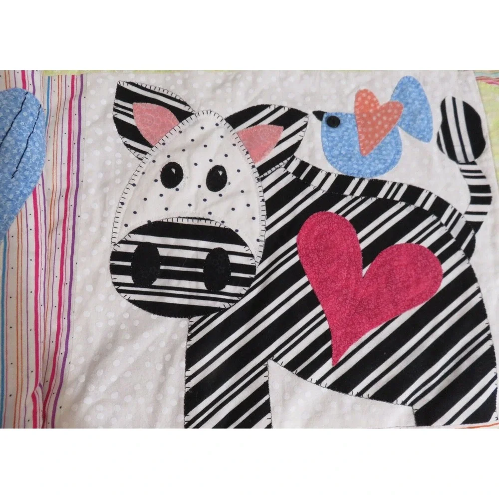 Noah's Ark Handmade Applique Patchwork Embroidered Throw‎ Blanket 52